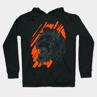 Lion face ink digital illustration Hoodie